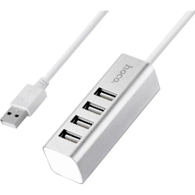 Концентратор HOCO USB 2.0 to 4xUSB Line machine HB1 Silver (6957531038146) Вінниця - фото 1