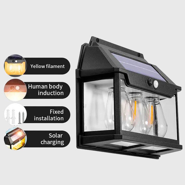 Фонарь вольфрамовая лампа на солнечной батарее 999-38W, датчик движения, АКБ 18650 DB-72 Киев - изображение 2