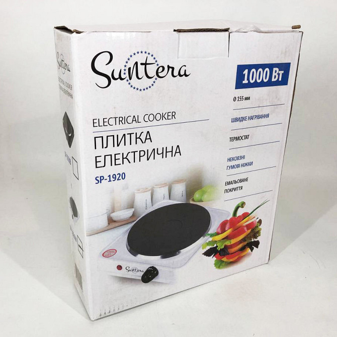 Кухонна плита електро для кухні Suntera SP-1920 белая, Побутова плита ZM-338 для приготування Київ - фото 5