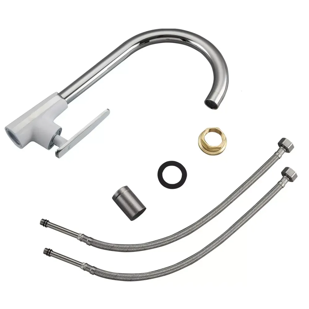 Змішувач для кухні Frap F4058 білий/хром Київ - фото 3