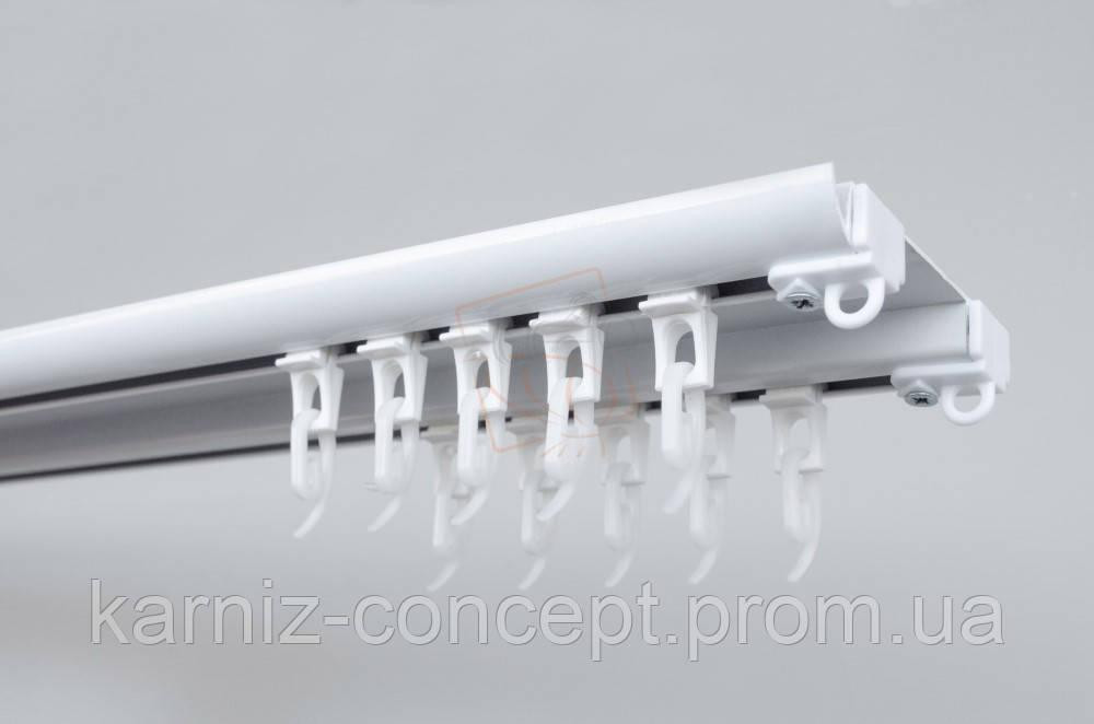 Алюминиевый карниз для штор БР-20 двойной черный матовый 2 Бровары - изображение 3