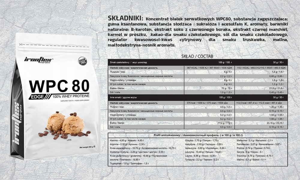 Протеин Iron Flex WPC EDGE Instant 900g (White chocolate) Луцк - изображение 2