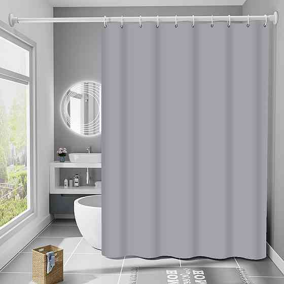 Шторка для ванной и душа с кольцами Bathlux 180x180 см водоотталкивающая,светло-серая Каменец-Подольский