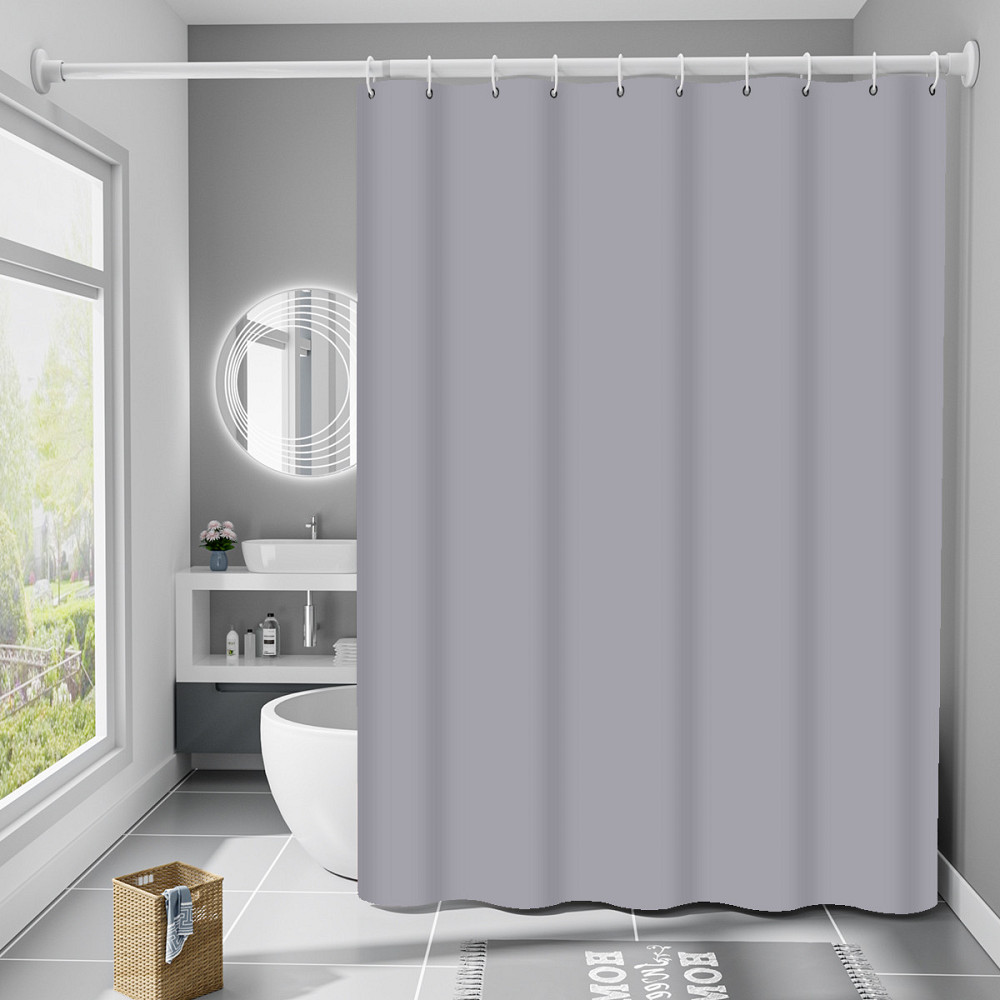 Шторка для ванной и душа с кольцами Bathlux 180x180 см водоотталкивающая,светло-серая Каменец-Подольский - изображение 1