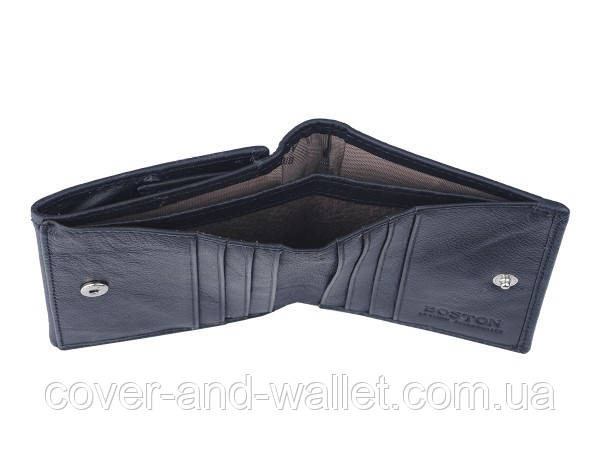 Черный маленький кошелек из натуральной кожи c большой монетницей ST Leather Киев - изображение 4