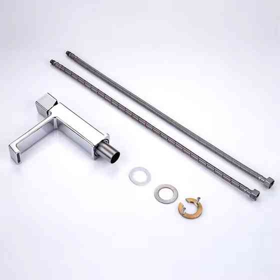 Змішувач для умивальника, раковини з латуні дизайнерський, одноважільний покриття хром Кам'янець-Подільський