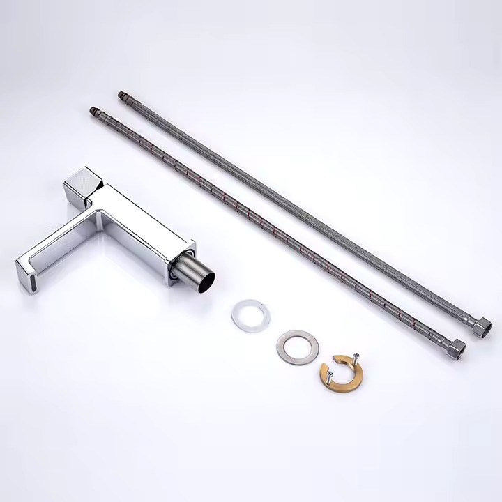 Змішувач для умивальника, раковини з латуні дизайнерський, одноважільний покриття хром Кам'янець-Подільський - фото 2