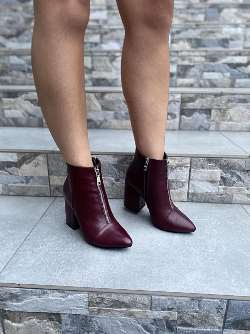 Жіночі черевики демісезонні кольору марсала з натуральної шкіри весна-осінь каблук 9 см. 36р. 3 Коломия - фото 7