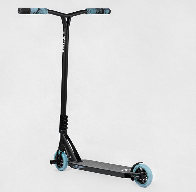 Самокат трюковий Best Scooter SCS-система пеги алюмінієвий диск та дека Чорно-блакитний (MT-40488) Чернігів - фото 6