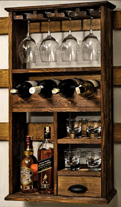 Настінна винна полиця "Джосен" кориця Миколаїв - фото 1