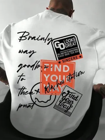 Футболка чоловіча с принтом  44 Біла 2634325750 Дніпро