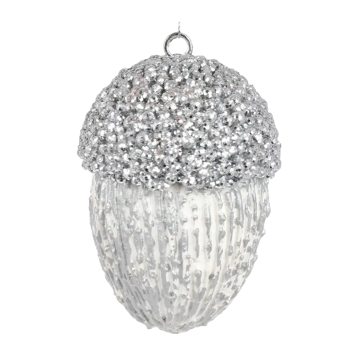 Ялинкова прикраса Жолудь, 12см, колір - срібло BONA DI Житомир - фото 1