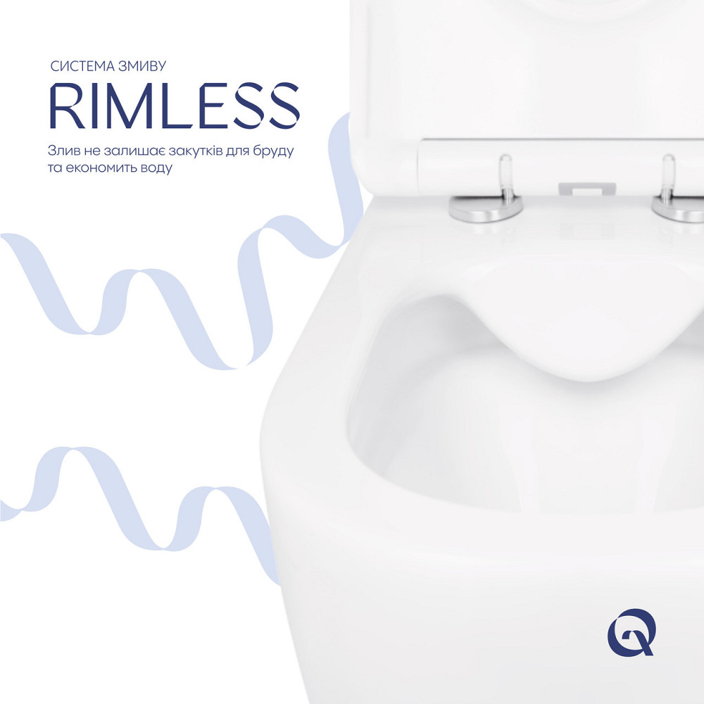Унітаз підвісний Qtap Jay безобідковий із сидінням Soft-close QT07335176W Київ - фото 5
