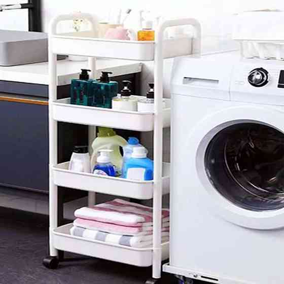 Стелаж на колесах 4 яруси, GT-248 / Пересувний стелаж для ванної / Етажерка для кухні / Полиця на колесах Київ