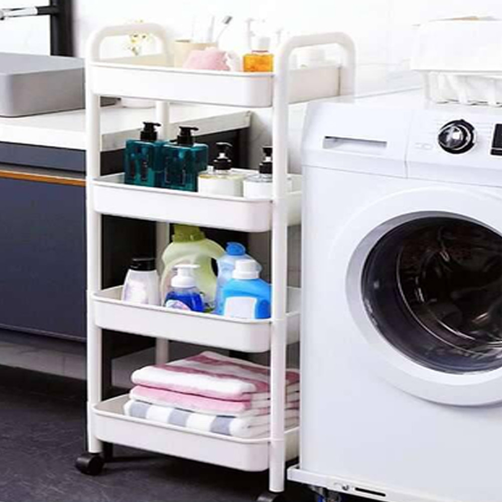 Стеллаж на колесах 4 яруса, GT-248 / Передвижной стеллаж для ванной / Этажерка для кухни / Полка на колесах Киев - изображение 4