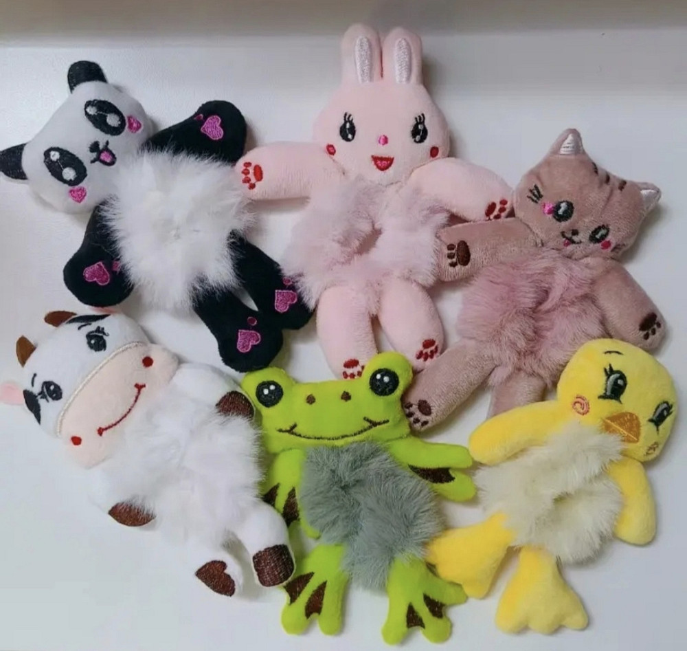 Плюшеві гумки для волосся у вигляді тварин Світло-рожевий Смела - изображение 3