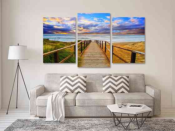 Модульная картина в гостиную / спальню Пляж  Art-616_3 100x150 см Киев
