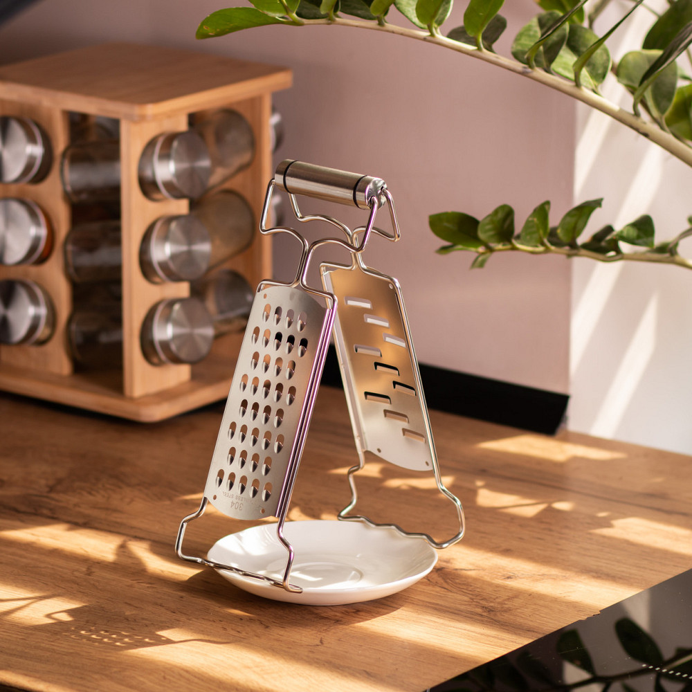 Двостороння терка з нержавіючої сталі 24 см Київ - фото 5