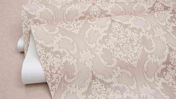 Шпалери метрові вінілові на флізеліні Sintra Classic класика вензель структурні золотисті коричневі 406441 Київ