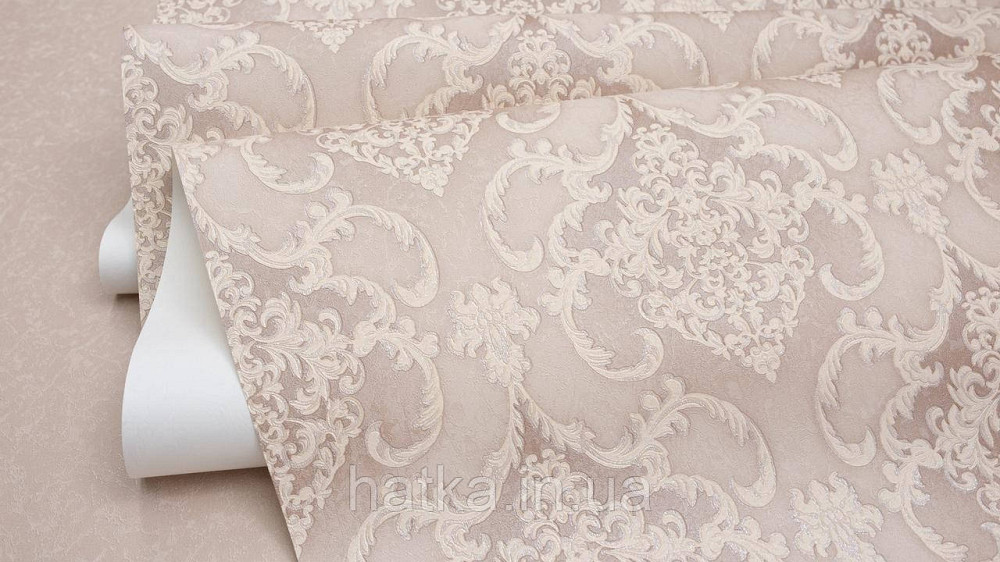 Шпалери метрові вінілові на флізеліні Sintra Classic класика вензель структурні золотисті коричневі 406441 Київ - фото 3