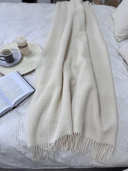 Vladi Плед Vladi 140x200 см вовняний 100% Новозеландський білий Коломия - фото 6