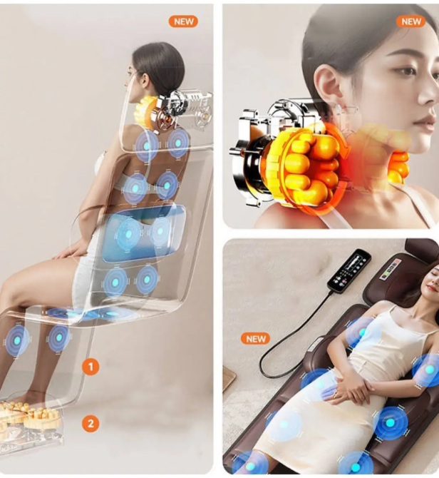 Матрац масажний багатофункціональний AUX-premium + пульт із підігрівом + вібрація + роликовий масаж Вінниця - фото 3