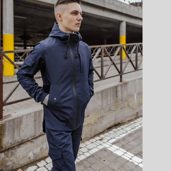 Костюм Softshell куртка с капюшоном и штаны с манжетами софтшел синий Easy M Одесса