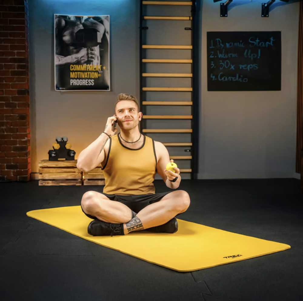 Колрик для йоги TX-019NGM NBR 1см 190х80 желтый Киев - изображение 10