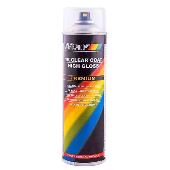 Лак для кузова однокомпонентный Motip 1K Clear Coat прозрачный глянцевый аэрозоль 500мл Львов