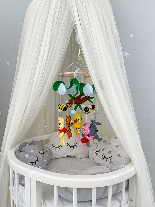 Дитячий мобіль на ліжечко для немовлят WooolyWool «Пригоди друзів» Київ - фото 9