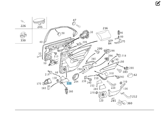 Mercedes-Benz  A2208100430 Механізм попільнички задніх правих дверей S-class short W220 S-class long V220 Одеса - фото 2