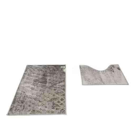 Набір килимків для ванної кімнати 2шт 50*80см+40*50см U-виріз Ромб Smile світло-сірий поліпропілен Дариана Житомир