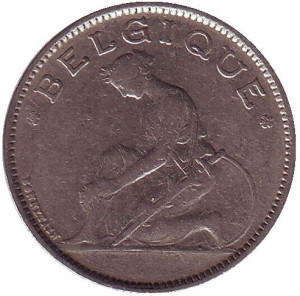 1 франк. 1922 - 1934 год, Бельгия. (Belgique) Полтава - изображение 1