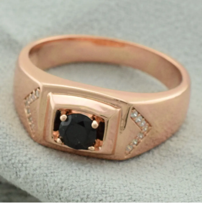 Печатка Xuping 11213 черные фианиты, позолота РО, ширина 8 мм, размер 20, вес 5,4 г, мужская Киев - изображение 4