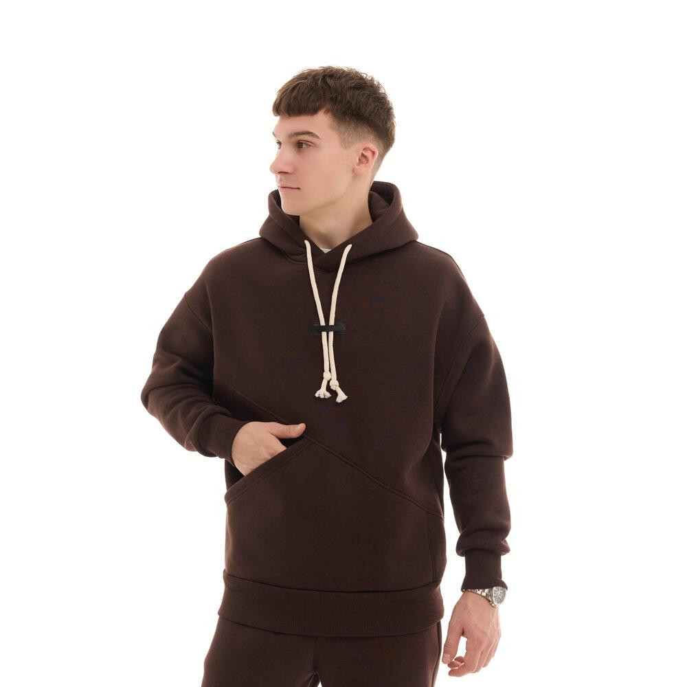 Шоколадний чоловічий спортивний костюм осінь/зима з капюшоном Pobedov Space Київ - фото 5