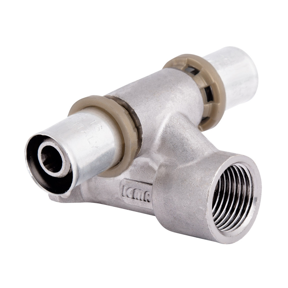 Прес-фітинг Icma-трійник 1/2" ух16 настінний прохідний No 422 Київ - фото 3