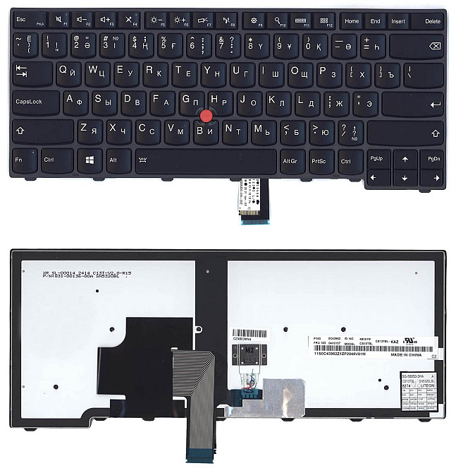 Клавиатура для ноутбука Lenovo ThinkPad Edge (T440, T440P, T440S), с указателем (Point Stick) Black, Black Frame, RU Вінниця - фото 1