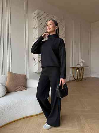 Женский базовый костюм двойка: свитер и брюки турецкая вязка Одесса