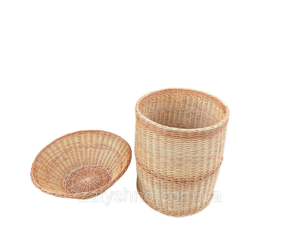 Корзина высокая с крышкой-корзинкой плетеная Киев - изображение 1
