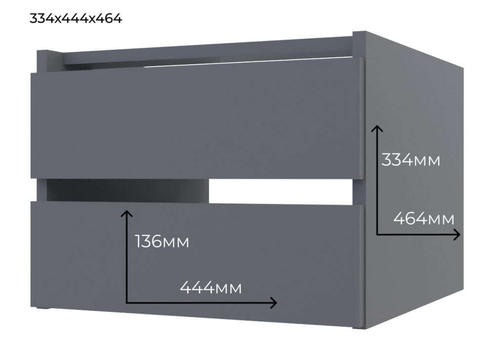 Блок ящиков для шкафа купе Doros G-Caiser Графит 44,8х42х33,6 см (DRS-011273) Львов - изображение 1