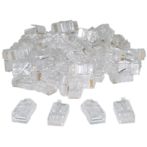 Коннекторы RJ45 8P8C, набор 100 шт, для кабеля Cat5/Cat5e/Cat6, сетевые разъёмы под обжим Киев - изображение 1