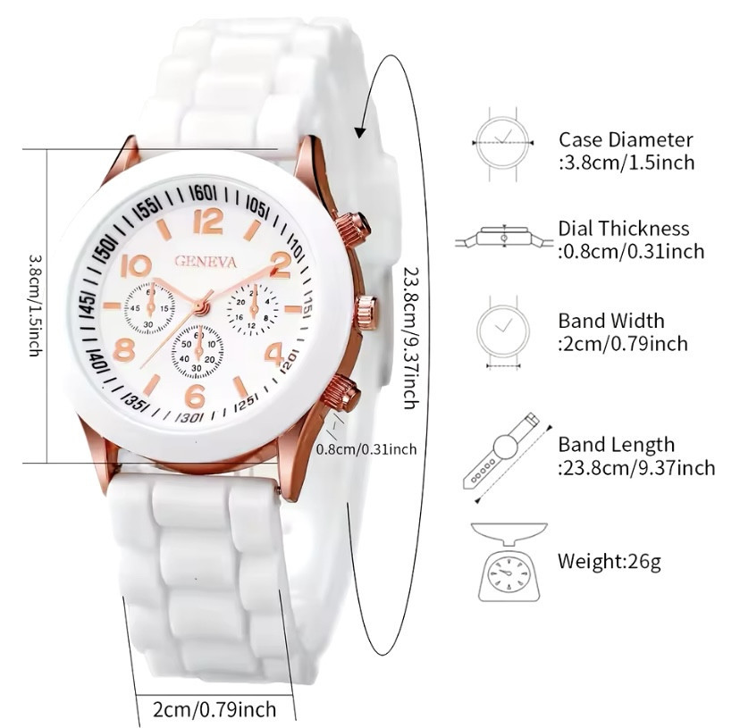 Подарочный набор для женщин сердце наручные часы браслет кольцо ожерелье и серьги без подарочной коробки белый Киев - изображение 4