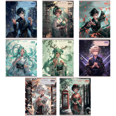 Тетрадь ZiBi набор ученических ANIME 48 листов ячейка 10 штук, 8 предметов (ZB.1704-99) Винница - изображение 1