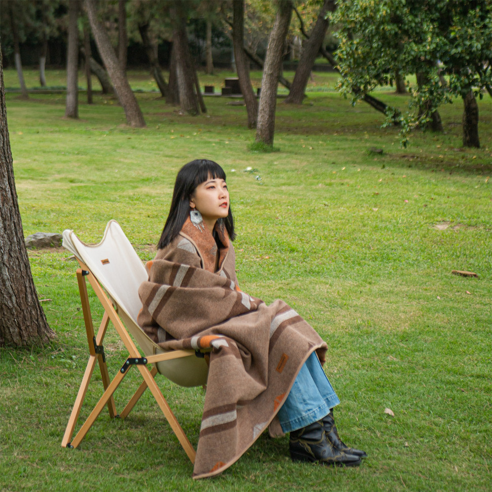 Ковдра Naturehike Geometric pattern wool NH20FS036, поліестр/вовна, коричневий Київ - фото 6