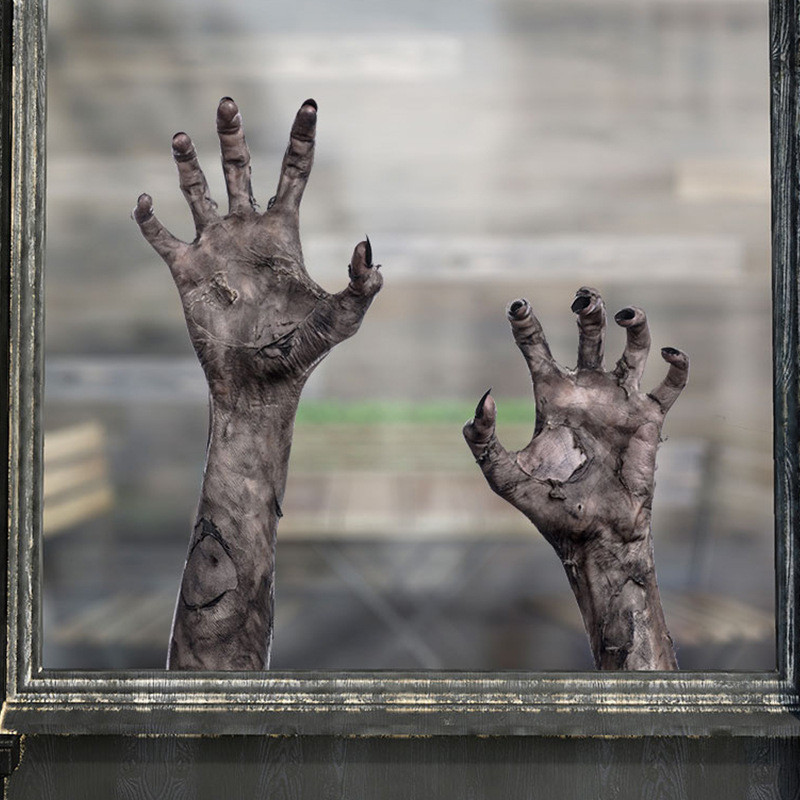 Наклейки на Хэллоуин Руки 21 на 30 см серый Киев - изображение 5