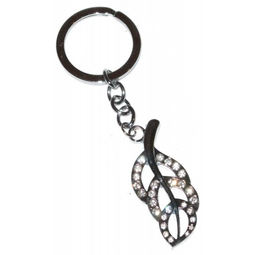Брелок для ключей со стразами листик Киев - изображение 1