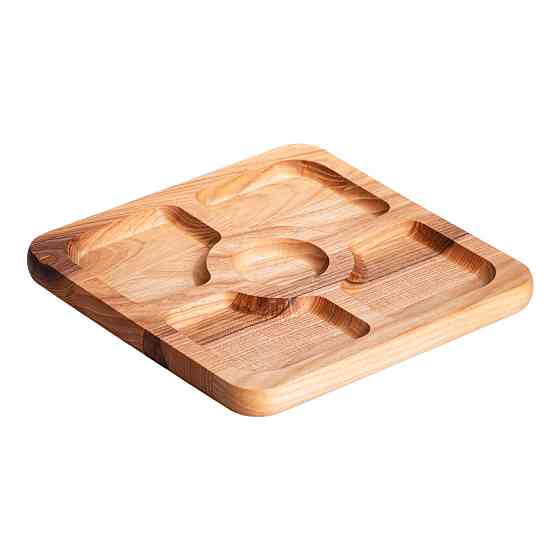 Менажниця на 5 секцій дерев'яна 25×25 см квадратна Lugi T43W250 Київ