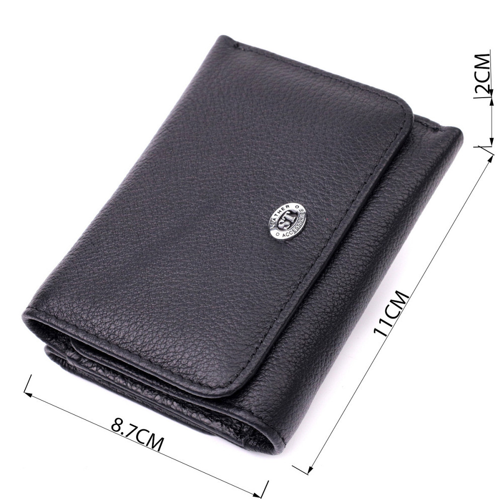 Жіночий горизонтальний гаманець з натуральної шкіри Чорний (ST Leather) Київ - фото 7