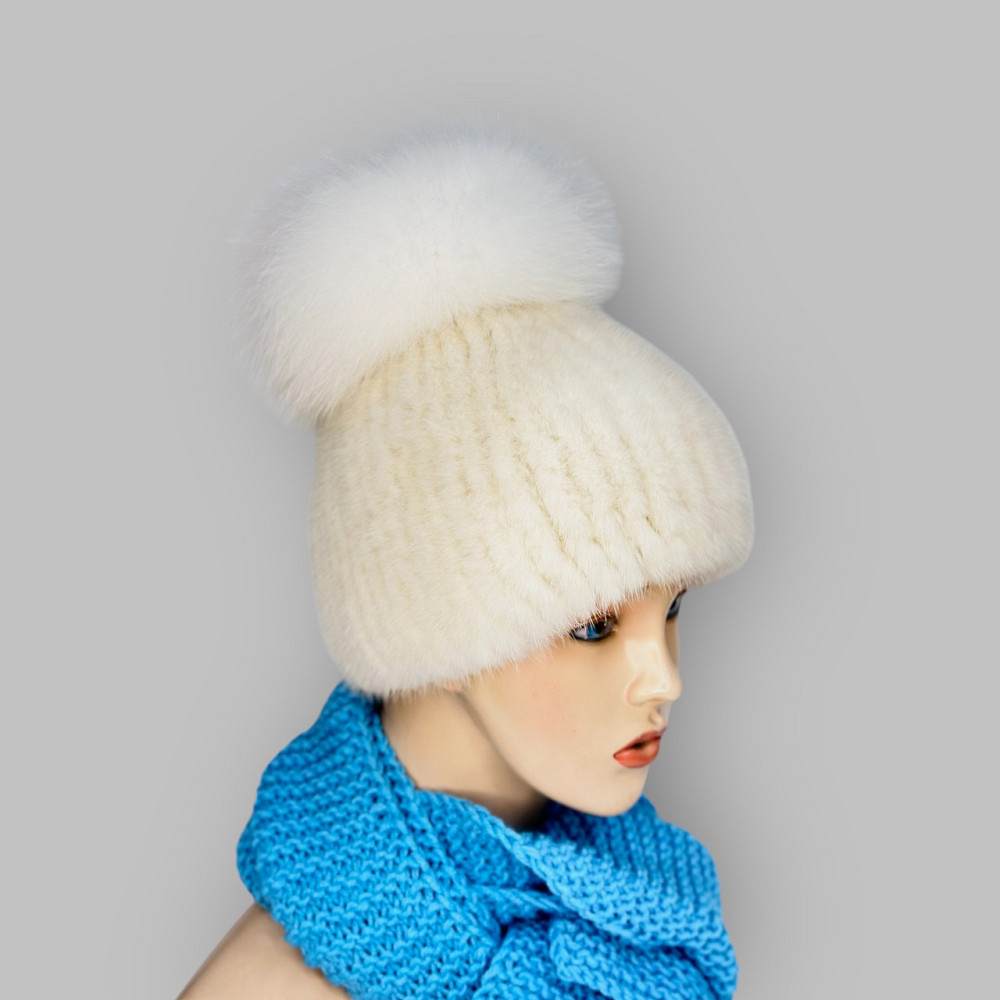 Норковая женская шапка Бон Жасмин Жемчуг Харьков - изображение 2