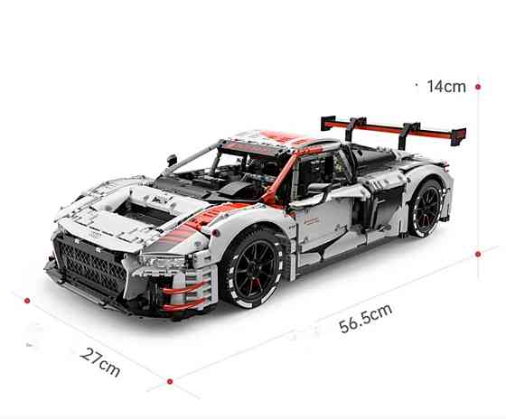 Конструктор Rastar Audi R8 LMS GT3 1:8, 3300+ деталей, радиоуправляемая модель спортивного автомобиля Киев